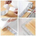 Caulk Tape Waterproof Self Adhesive, 2 Rolls Toilet Caulk Sealing Strip, Bathtub Caulking Sealant Tape for Kitchen, Bathroom, Countertop, Sink, Floor Wall Edge Protector(Grey Marble 1.5" x 10.5Ft)