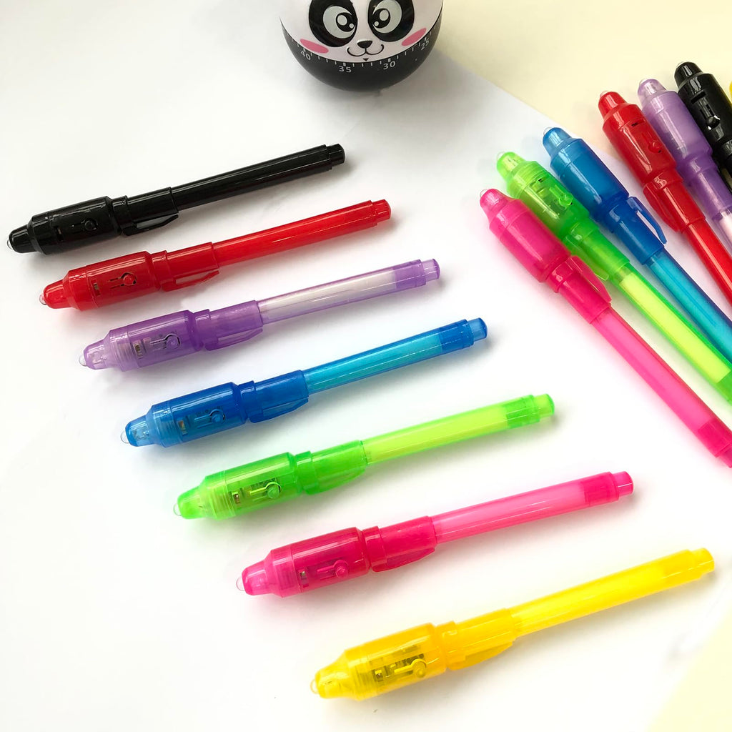 SCStyle Invisible Ink Pen 28Pcs With UV Light Party Favors for kids,Spy Pen