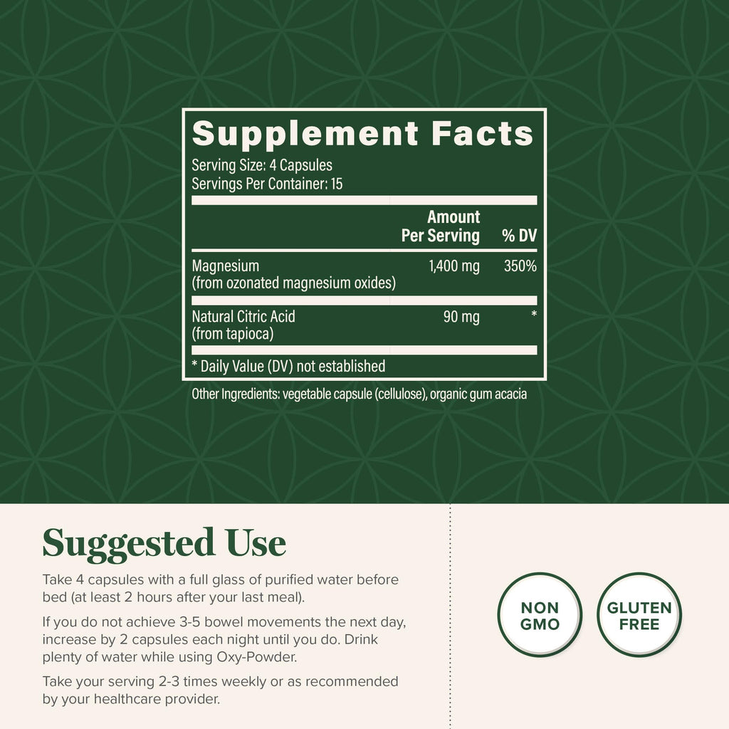 Global Healing Oxy-Powder Colon Cleanse, Constipation Relief for Women & Men, Magnesium Oxide Colon Cleanser & Detox for Weight Loss, Gut Cleanse Detox for Women and Men