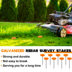 Silkfly 8 Pack,8 Inch Galvanized Rebar Survey Marker 0.75 LB,Orange