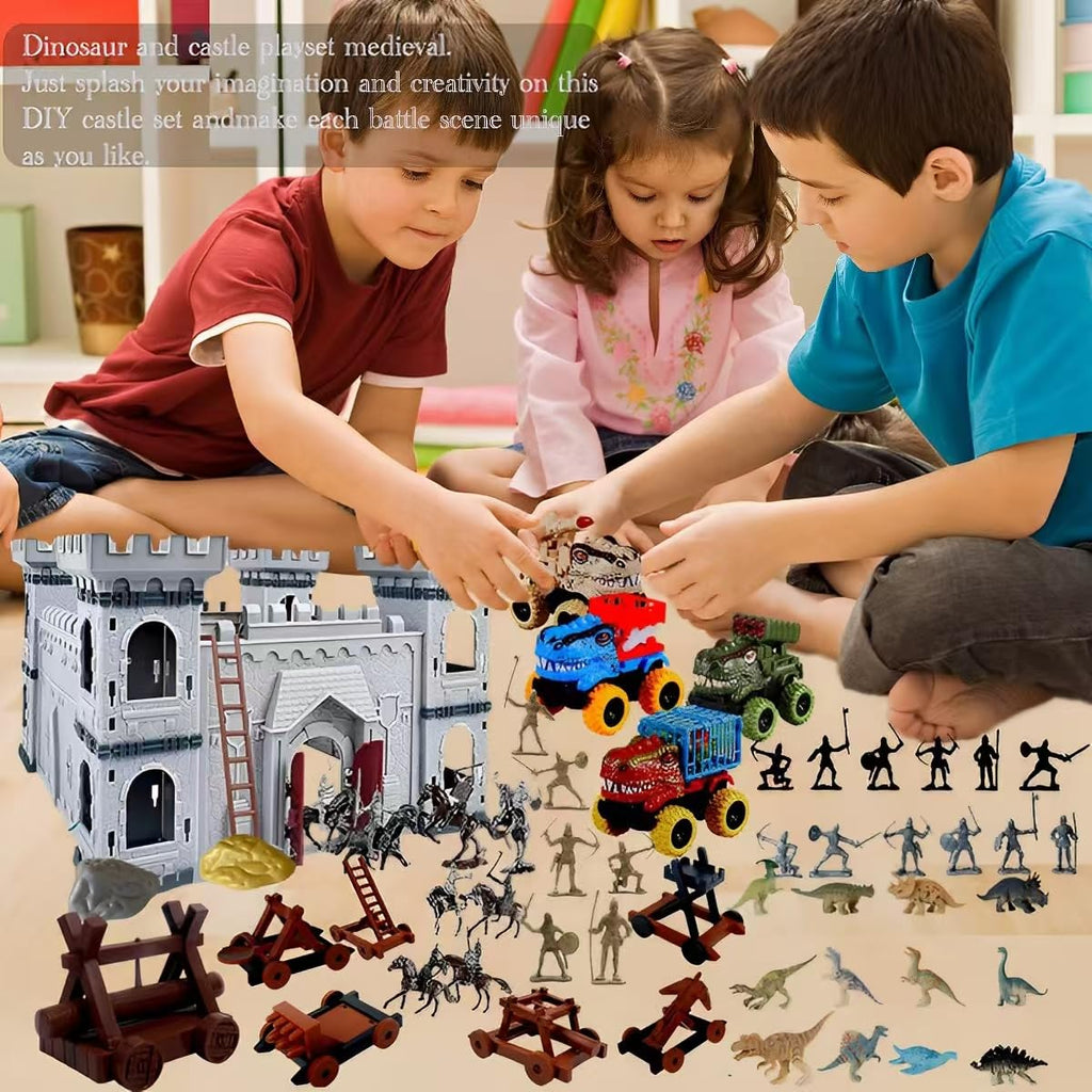 KARUIQIQI Medieval Castle Toy Knight Toy Soldier Figures Army Men Toys, The Medieval Times Middle Ages DIY Castle Building (B)