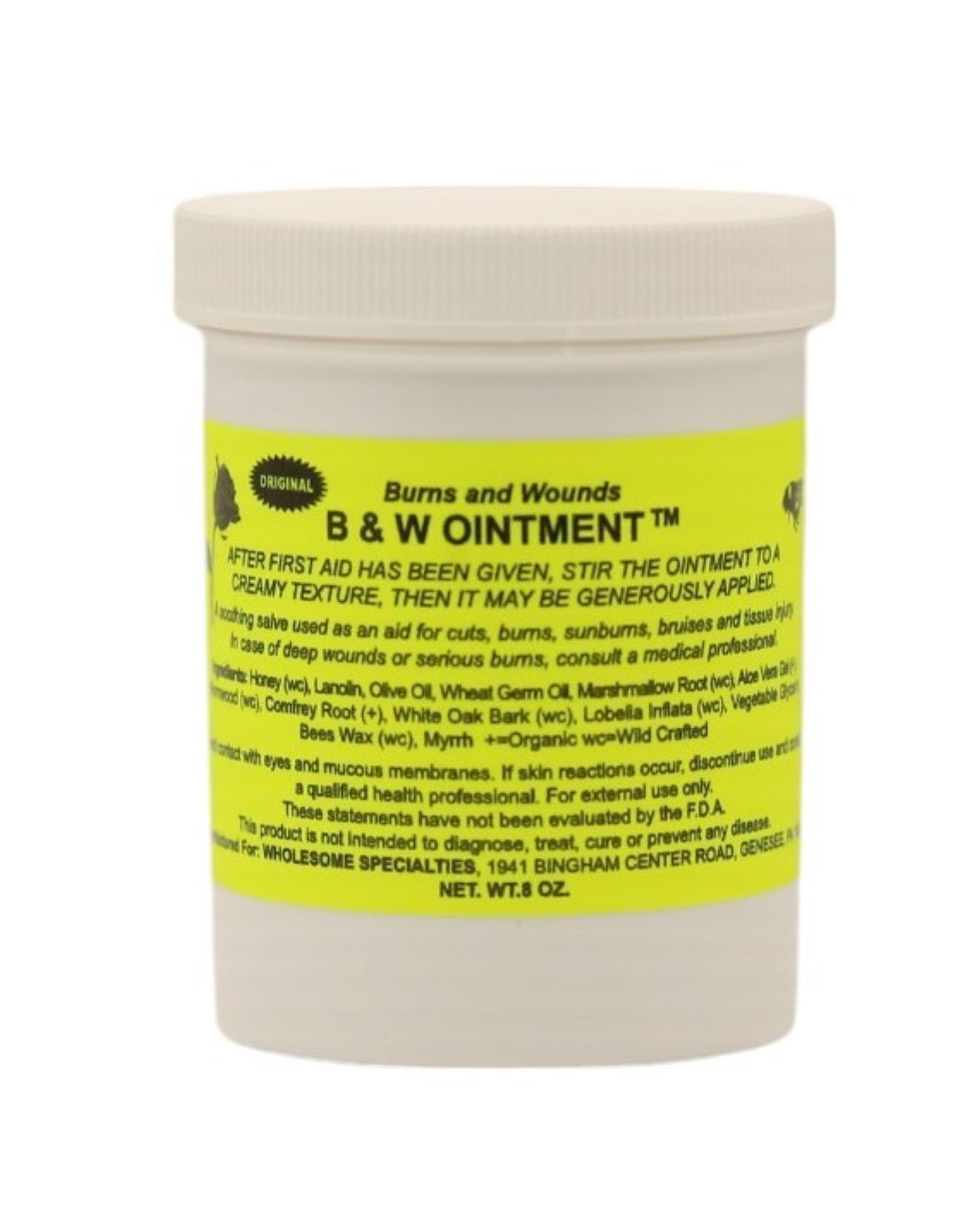 B & W Ointment (Burn &Wound) Natural Burn Salve Burn Relief Amish Made Burn Salve - 8oz