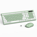 Wireless Keyboard and Mouse Combo Silent for Office and Home(Avocado Green)
