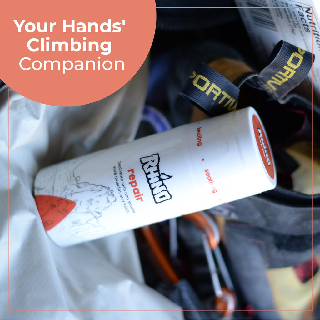 Rhino Skin Solutions Repair Cream - Soothing Relief for Dry, Cracked Skin, Ideal for Climbers, Athletes & MMA | Cooling, Made in Oregon, Fast Healing for Sore Skin, Muscles & Joints (3.4 fl oz)