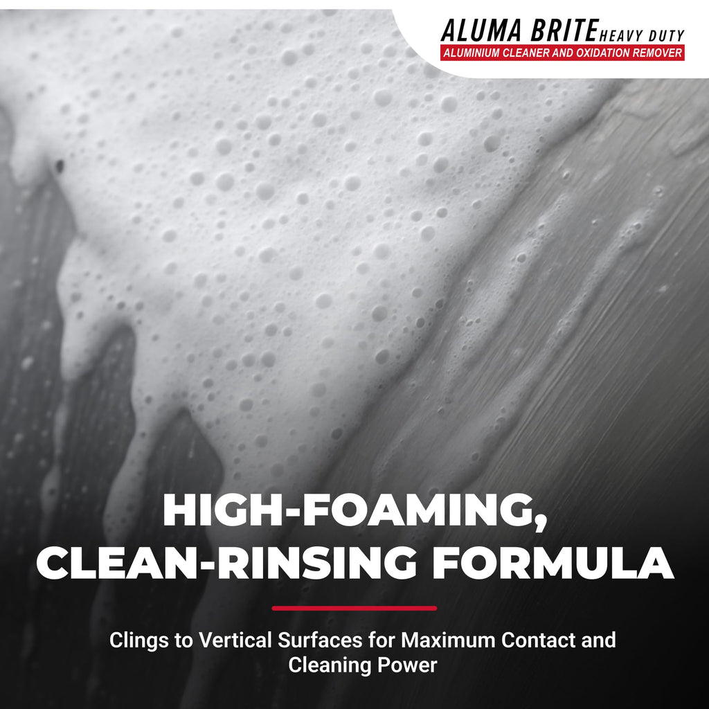 Corrosion Technologies ALuma Brite Heavy Duty Aluminum Cleaner, Industrial Brightener for Oxidation Removal, Concrete and Soot Residue, Commercial-Grade, High Foaming Rinse-Free Formula, 1 Gallon