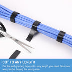 1/2in x 150ft Hook and Loop Roll | Double-Sided Strips, Self-Gripping Straps | Reusable Multi-Purpose Wrap Fasteners for Home, Office, Data Center, and More