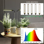 WeeLeeGoo LED Grow Light 2 Pack, 6000K White Full Spectrum 144 LED Gooseneck Growing Lamp for Indoor Plants Growth,4 8 12 18Hrs Timer & Brightness Changeable,Insert Pole Extendable 4-10''