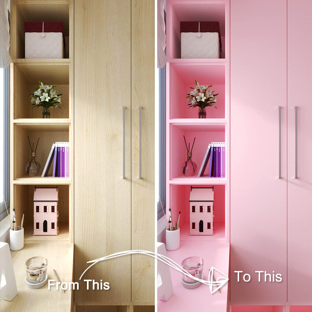 Decotalk Pink Wall Paper Peel and Stick SolidPink Contact Paper for Cabinets 12x400 Inch Pink Wallpaper for Bedroom Girls Room Solid Color Wallpaper Removable Cabinet Vinyl Wrap, Self Adhesive