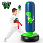 QPAU Punching Bag for Kids 3-6, Inflatable Dinosaur Toy, 48 in, Green