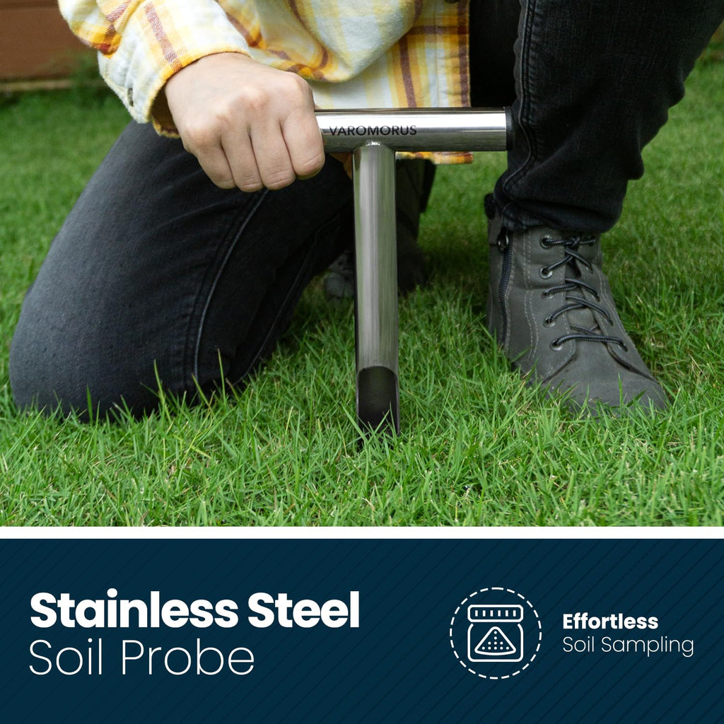 Varomorus Soil Sampler Probe Stainless Steel Tubular T-Style Handle. (12 inch)