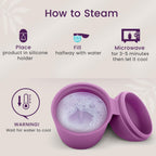 EcoBlossom Reusable Menstrual Cup and Case - The Most Reliable Medical Grade Silicone Period Cups - Comfortably use for 12 Hours (Small/Large (Pack of 2), Round Stem & Case)