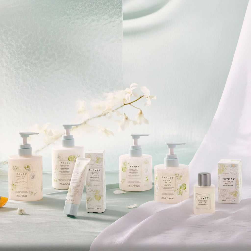 Thymes Large Replenishing Body Lotion - Moisturizing Body Lotion for Dry Skin - Scented with Notes of Bergamot, Lemon, Orange Flower, Lotus & Sandalwood (Bergamot Nectar, 16 fl oz)