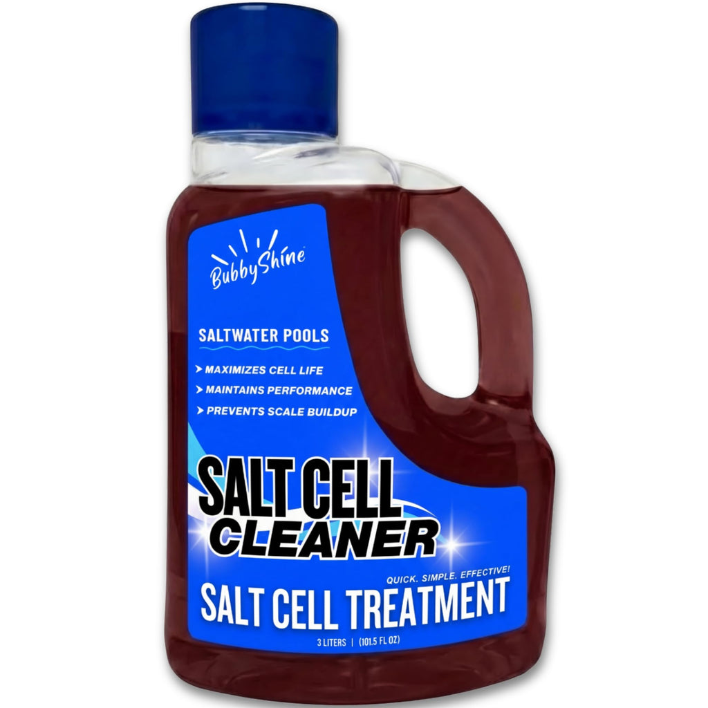 Salt Cell Cleaner for Pool - 3 L (101.5 fl oz) - Pool Salt Cell Cleaner Solution for Saltwater Pools, Helps Reduce Scale Buildup & Support Generator Performance (SWG) - BubbyShine
