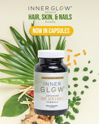 Inner Glow Advanced Hair, Skin & Nails Vitamins – Doctor-Developed Hair Supplement with Biotin, Collagen Peptides, Vitamin D & B12 – Clinically Tested 12-Week Results, Made in USA, Non-GMO