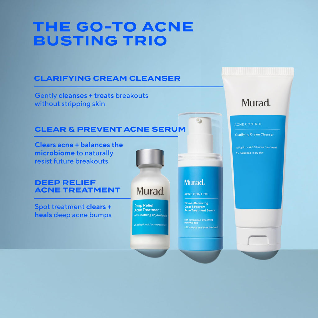 Murad Acne Control Clarifying Cream Cleanser – Gentle Salicylic Acid Face Wash for Acne-Prone and Sensitive Skin, Treats and Prevents Breakouts and Calms Irritation with Extra Hydration – 5 Fl Oz