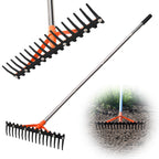 CKLT 62 Inch Garden Rake with 17 Tempered Spring Steel Tines