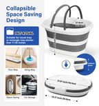 Zonopy Collapsible Bucket, Upgraded 16L (4.2 Gallon) Collapsible Mop Bucket with Multi-Functional Lid, Foldable Portable Camping Beach Sand Water Pot Pail Space Saving Square, Car Washing Bucket