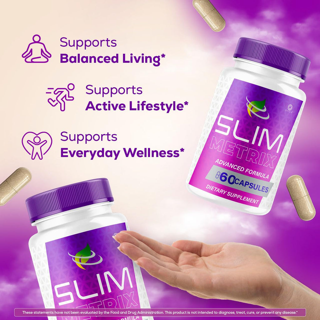 (2 Pack) Slim Metrix Pills - Official Slim Metrix Advanced Formula with All Natural Ingredients, SlimMetrix Advanced Capsules for Wellness & Overall Health Support, 120 Capsules for 2 Months