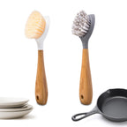 Full Circle Double Dish Brush Set – Durable Scrub Brushes for Dishes, Pots, Pans, and Cast Iron, Includes Be Good & Tenacious C, Sustainable 2-Pack