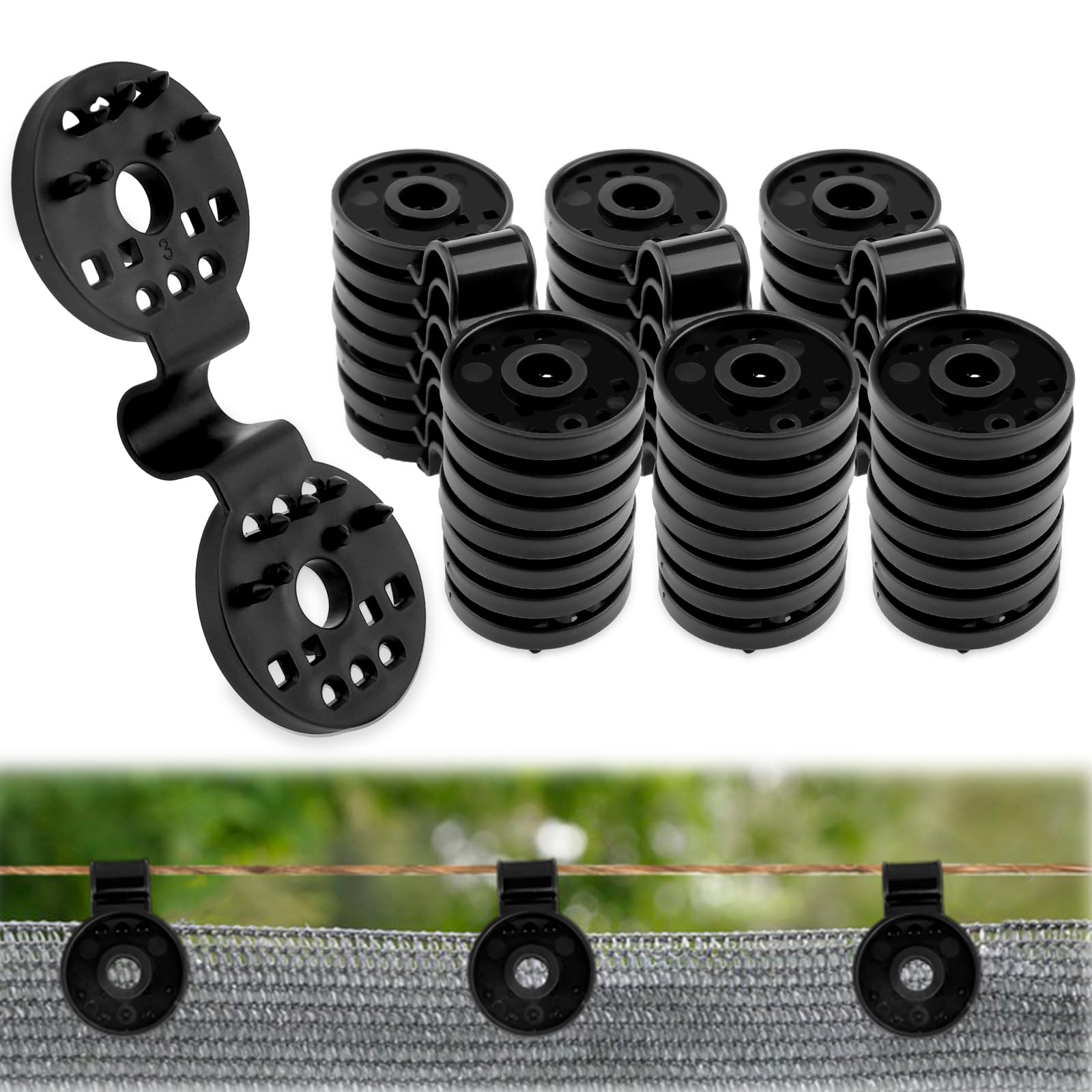 100PCS Shade Cloth Clips, Shade Cloth Plastic Clips