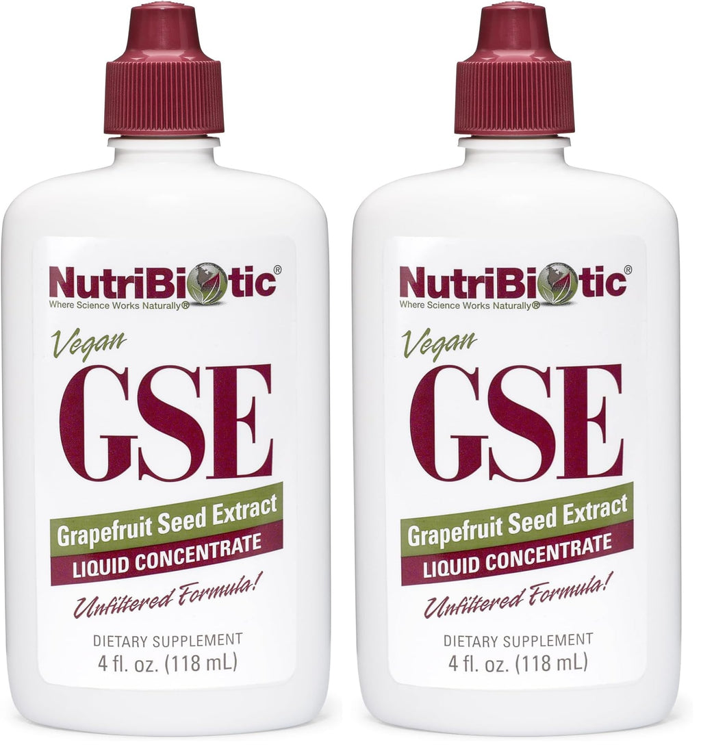 NutriBiotic – GSE, 4 Oz Liquid | The Original Grapefruit Seed Extract Premium Concentrate with Bioflavonoids | Vegan, Gluten Free, Non-GMO (Pack of 2)
