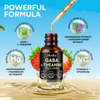 Hovika 2 Pack GABA L-Theanine Drops - Liquid GABA L-Theanine Supplement with Ashwagandha, Magnesium Glycinate, Vitamin C, B6 - Support Sleep, Relaxation, Calm Mood & Focus - Strawberry Flavor