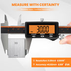 HARDELL Digital Caliper, 6" Rechargeable Caliper Measuring Tool with Large Orange Screen (Non-Backlit), Stainless Steel Digital Micrometer with Auto-Off, Inch/MM/Fraction for DIY/Household/3D-Printing