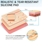 Suture Practice Kit for Medical Students - Suturing Kit Suture Pad with Pre-Cut Wounds, Suturing Threads & Tools, Wound Closure Stitches Training Kit for Med Dental Vet Students, Educational Use Only