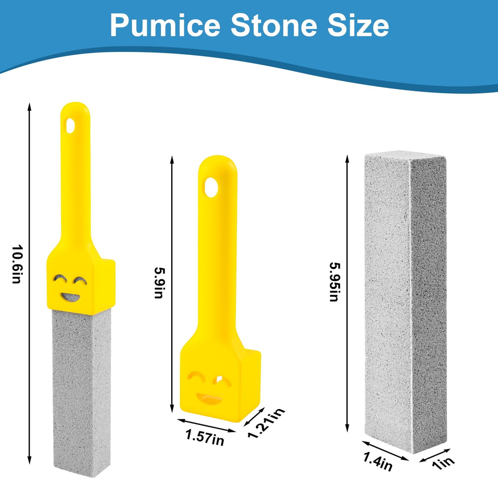 38 Pack Pumice Stone with 2 Handles, Toilet Bowl Cleaner Ring Remover, Pumice Stone for Toilet Cleaning, Bathtub, Grill, Pool, Sinks, Stove Grates - Reusable Scouring Stones Cleaner