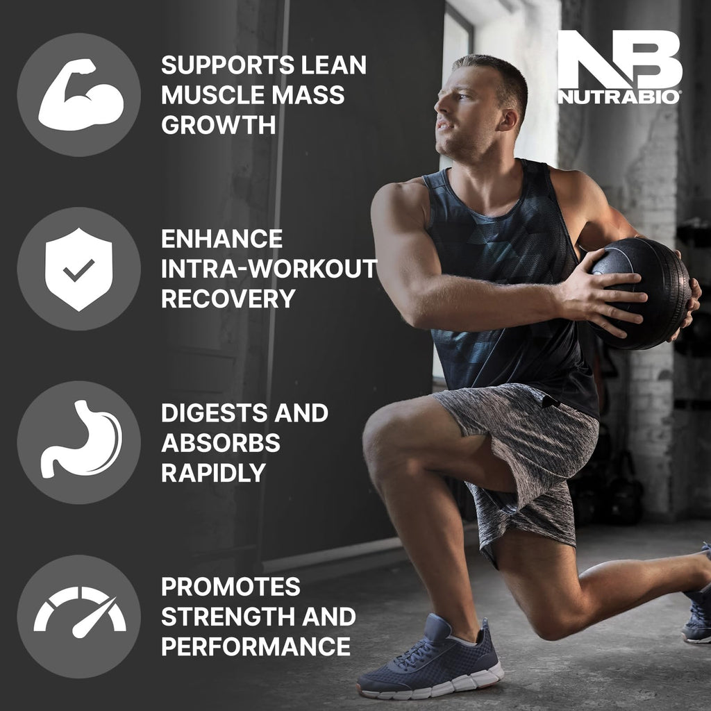 NutraBio Intra Blast Bcaa Powder Amino Acid Supplement, Electrolyte & Hydration Blend, Intra, Pre Workout & Muscle Recovery, 20g Eaa Amino Acids Powder, 5g Glutamine- Passion Fruit, 30 Serving