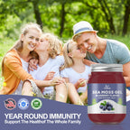 OALSE Sea Moss Gel - 18.5oz Blueberry Flavor Raw Nutritious Sea Moss Gel in Minerals, Proteins & Vitamins, Vegan-Friendly, 2 Tablespoon Daily