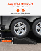 VEVOR 1Piece Vehicle Ramp 20000 lbs/9 Ton Capacity Car Service Ramp, Effortlessly Lift 5.5" High, Durable Nonslip & Portable, for Routine Tire Replacement Repairs, Work with Tandem Wheel Vehicles