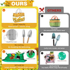 22Pcs Gardening Tools Set for Women Heavy Duty Garden Hand Tool Kit,Birthday Gifts for Mom Wife Grandma Beginner,Gardening Accessories with Sunflower Tote Bag/Shovel/RepottingMat/Plant Labels/Gloves