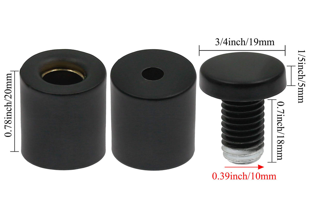 Luomorgo 24 Pcs 3/4" x 1" Stainless Steel Standoff Screws, Wall Sign Standoff Mounting Hardware Advertising Glass Standoff Nail for Hanging Acrylic Picture Frame, Black