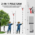 Pole Saws for Tree Trimming - 14FT Dual-Pulley Tree Pruner, Tree Trimmers Long Handle Pruner, Manual Pole Saw for Yard & Garden, Gardening Hand Tools
