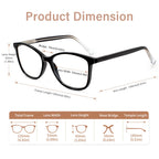 Madison Avenue Square Vintage TR90 Blue Light Blocking Reading Glasses for Women, Anti Glare/Eyestrain Computer Readers Black/Tortoise +2.25