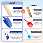 2 Pack Beach Shovels for Kids, 27.2" Long Detachable Kids Shovel with Wood Handle Metal Spade Sand Shovels for Digging Shoveling Sand Snow Gardening Tools Sandbox Toys for Kids Adults Gifts (Blue)