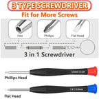 Eyeglass Repair Kit with Screws, Mini Glasses Repair Kit, Eye Glass Repairing Kit with Eyeglass Screws, Silicone Nose Pads, Tweezer, Screwdriver for Eyeglasses,Sunglasses, Magnify Glass and Case