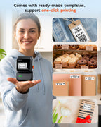 Ponek Label Maker Machine with Tape, M100 Address Barcode Label Printer, Versatile App 4000 Icons and 300 Fonts, Industrial Label Makers for Small Business, Office, Home, School, Safety Label Makers