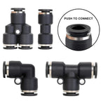 Hromee Air Line Tubing Kit, 1/4 Inch (6.35MM) OD x 32.8 Feet Polyurethane PU Tube and Push to Connect Fittings, 14 PCS Compressed Pipe and Accessories Kit