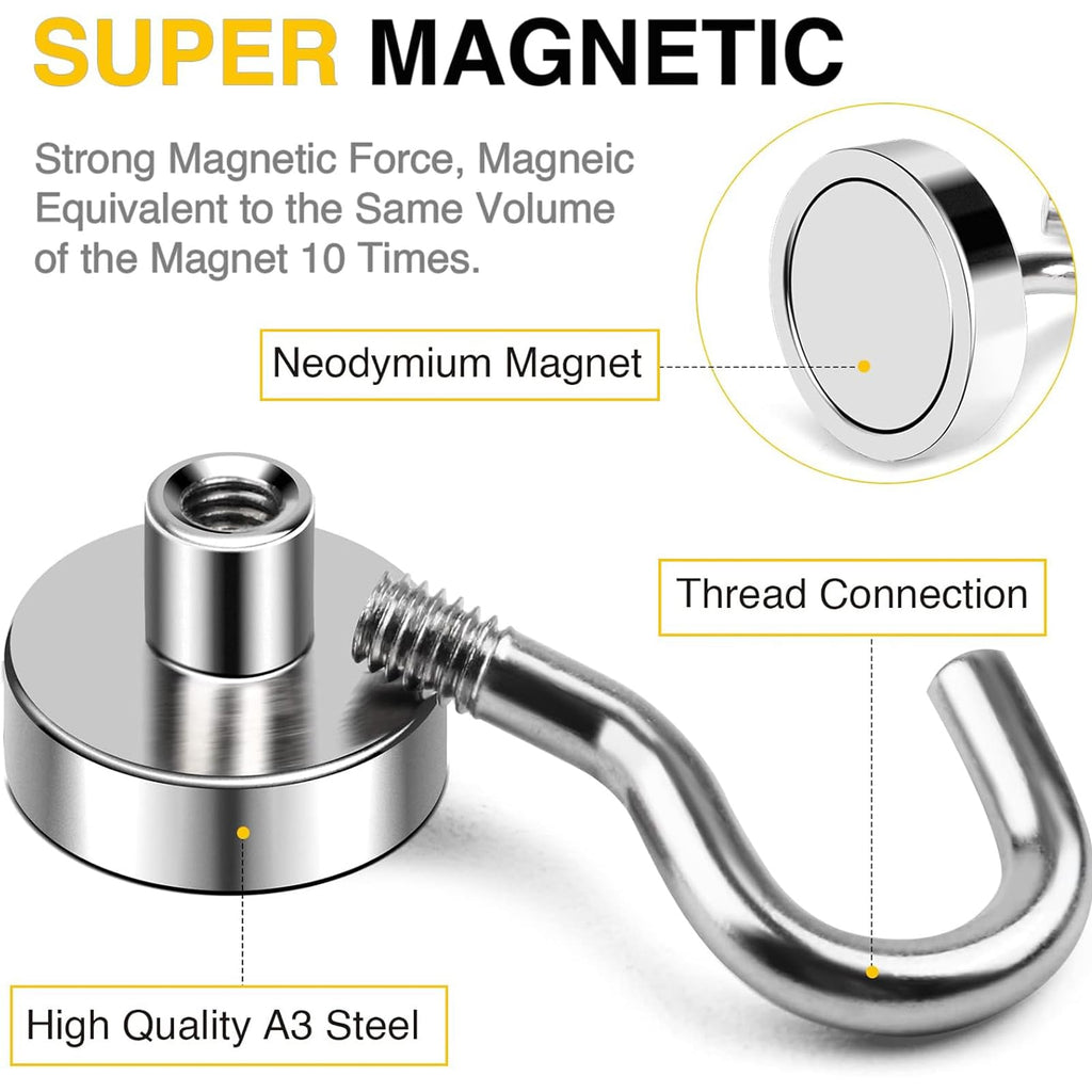 DIYMAG Magnetic Hooks 20pcs 30lbs+ Cruise Essentials 2026 Magnet Hook