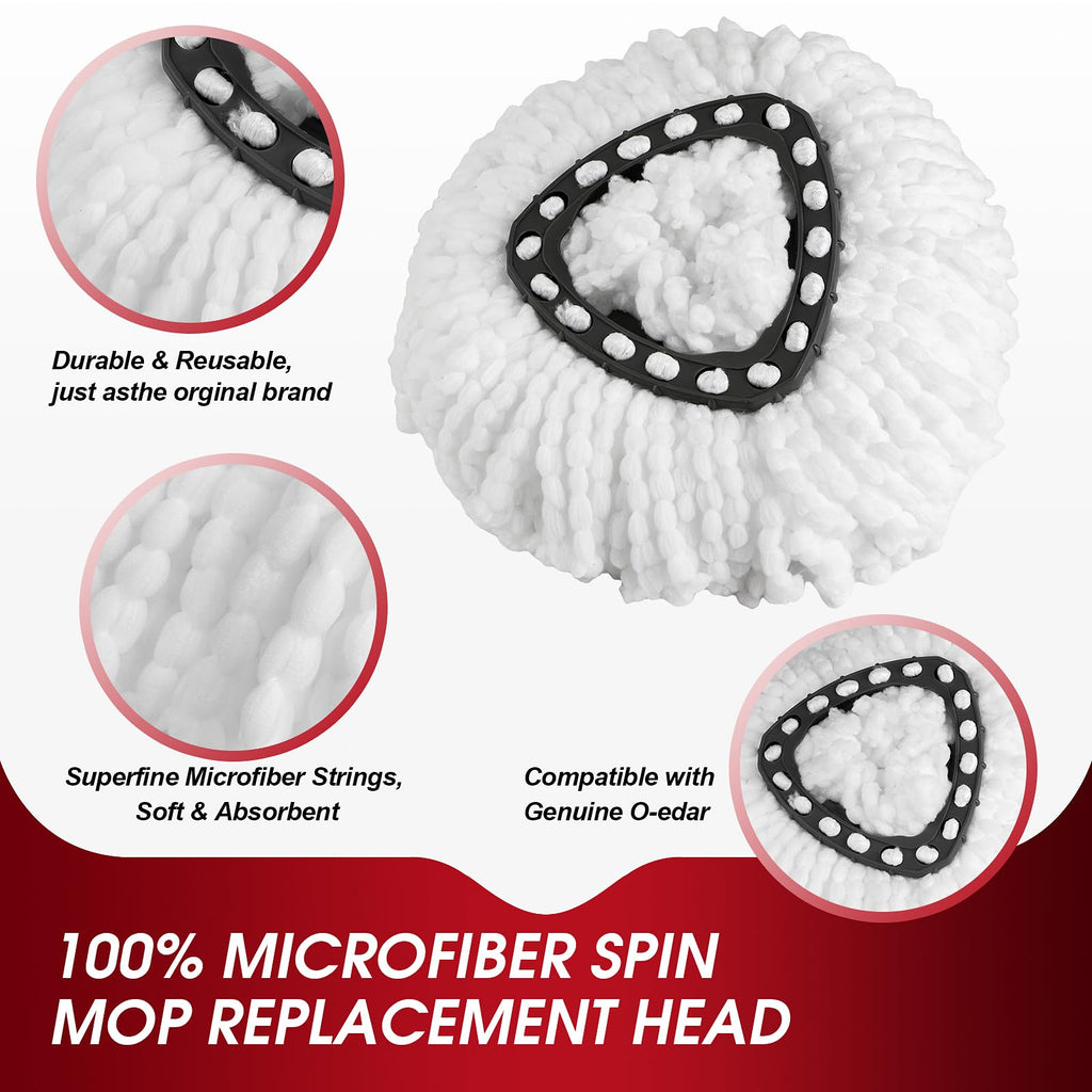 10 Pack Spin Mop Refills Head, Mop Heads Replacement for Spin Mop, Washable Microfiber Mop Replace Head Spin Mop, 360°Spinning Micro Replacement Mop Head for Easy House Cleaning Floor Mopping