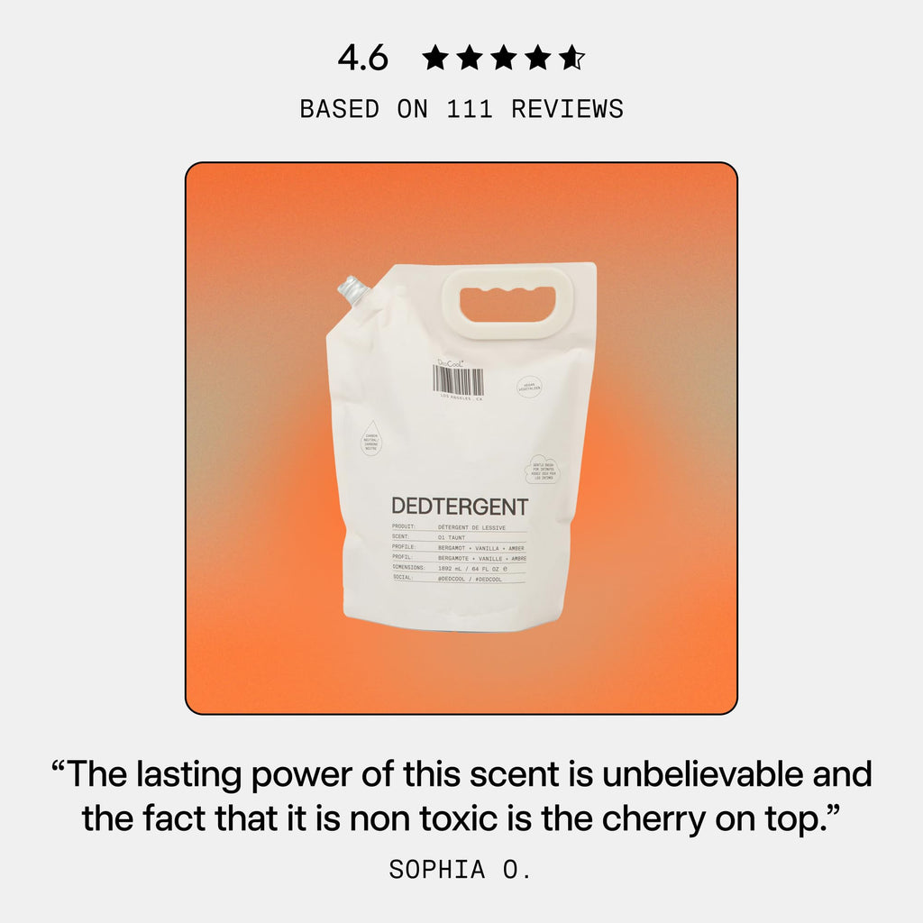 DedCool Liquid Laundry Detergent in 01 Taunt | Luxurious Scent | Stain-Removing Formula | Infused with Natural Essential Oils | Non-Toxic | Up to 120 Washes | 64 fl oz