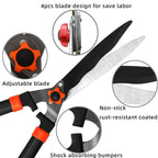 YRTSH Loppers Hedge Shears & Pruners Combo Set 3-Piece Hedge Clippers, Heavy Duty Tree & Shrub Care Kit for Yard, Lawn & Garden, Professional Branch Cutter Tree Trimmer for Indoor & Outdoor Gardening