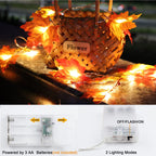 Runleo 4 Pack Fall Decorations Maple Leaf Lights Garland Total 40 ft 80 LED