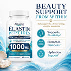 Ainlong Elastin Peptides 1000mg, Marine Elastin Peptide Skin Tightening Formula, 60 Count (1)