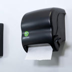 San Jamar Ecologic Element Recycled Plastic Lever Paper Towel Dispenser, Manual Towel Dispenser, Wall Mounted Dispenser with Zero Waste for Home and Business, 8 Inch Rolls, Black