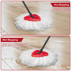 Easywring 1-Tank System,Mop Replacement Heads for O-Ceda Replace , Spin Mop Heads Replacements, Microfiber Spin Mop Refills, Easy Cleaning Head Replacement (1 Base+3pcs White)