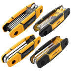 MULWARK 4 Pack Folding Allen Wrenches Sets | 17-Piece Complete Metric & Standard SAE Hex Key Set with Portable Holders for Basic Home Repair, Furniture Assembly, and DIY Projects
