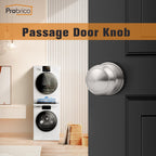 Probrico Interior Door Knobs for Hallway, Flat Ball Closet Door Knob Brushed Nickel Finish, 10Pack Passage Door Knobs Brushed Nickel Door Knob